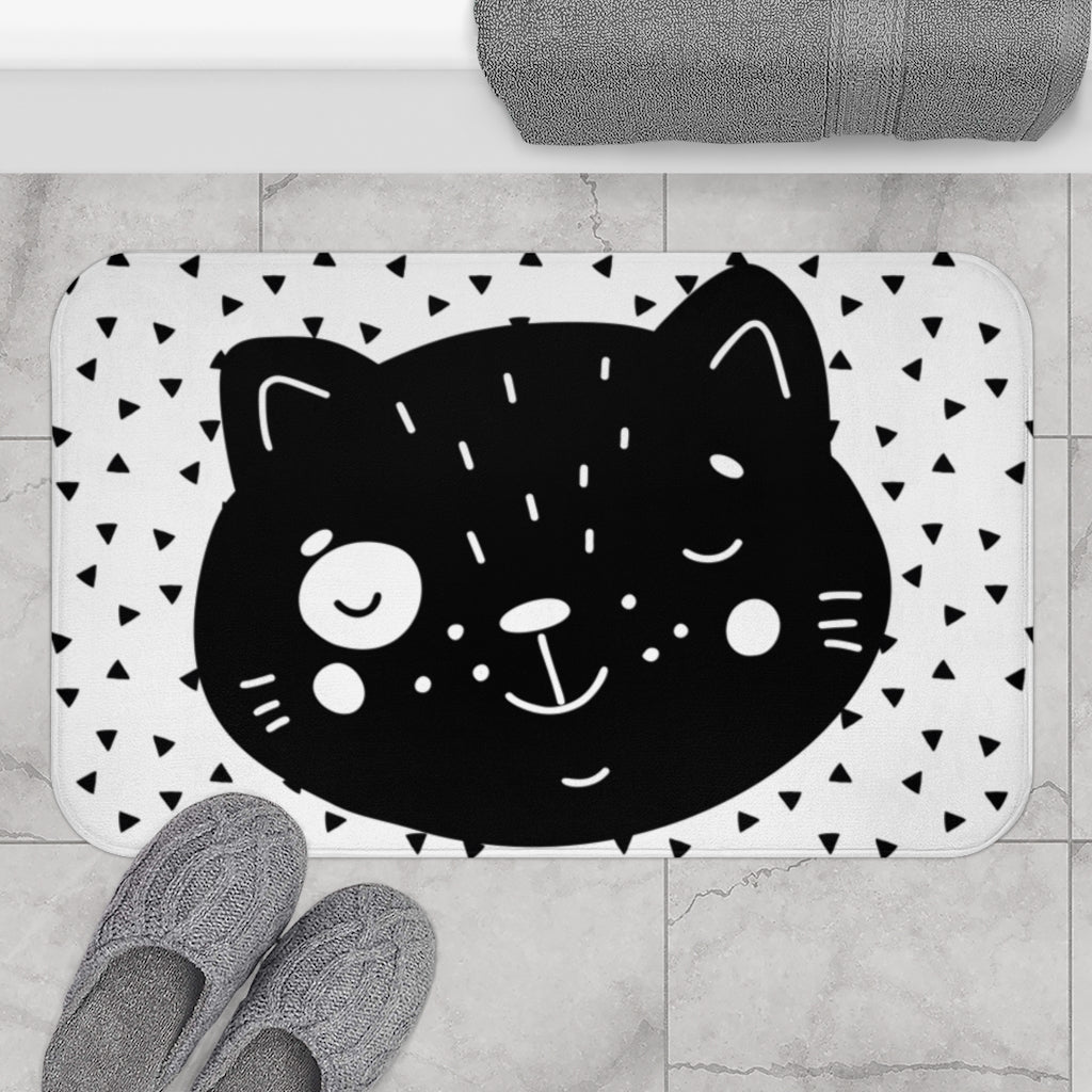 Toddler Cat Bath Mat, Monochrome Kid Bathroom, Kids Decor, Toddler Dec –  littlepaperies