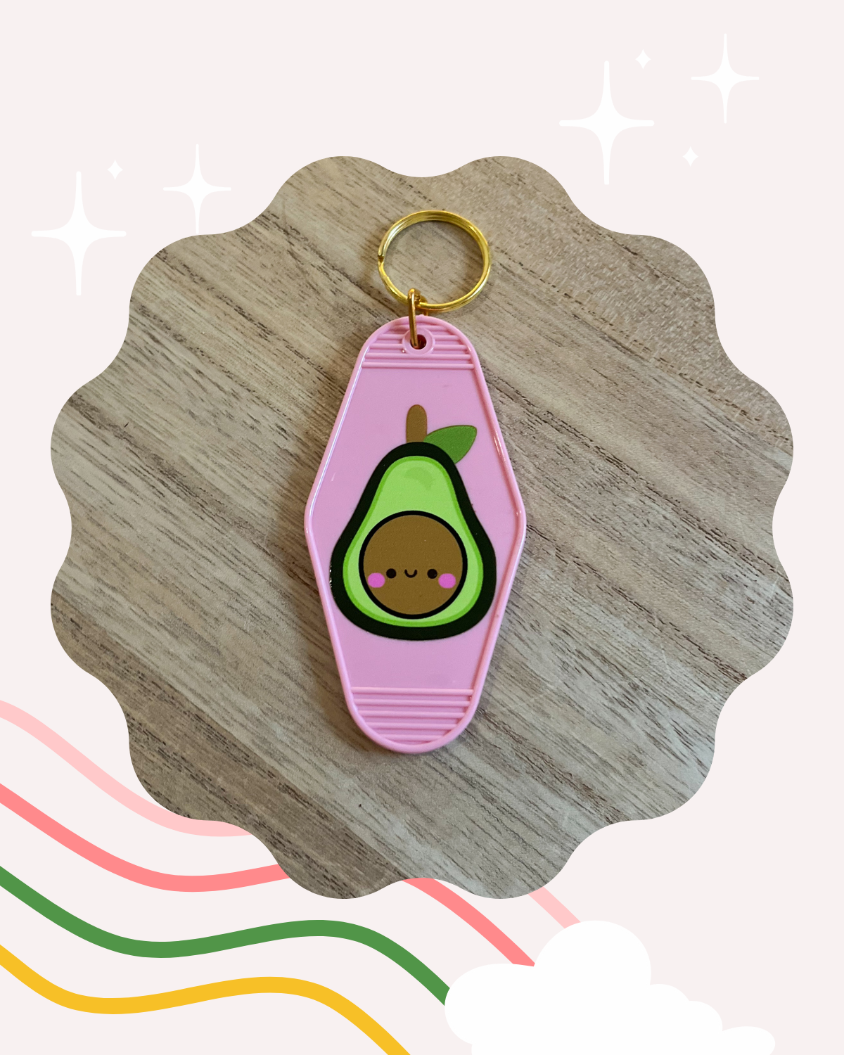 Kawaii Avocado Keychain