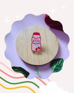 Strawberry Milk Yogurt Acrylic Pin