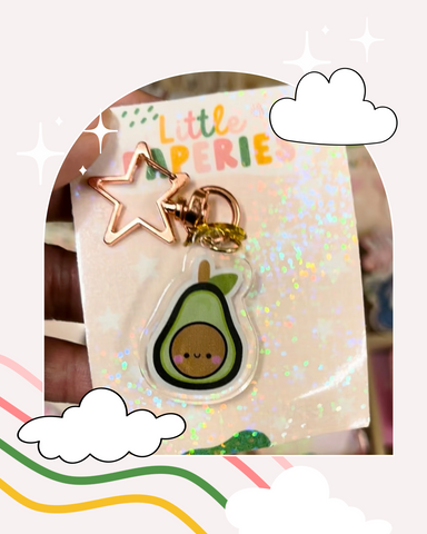 Kawaii Avocado Keychain