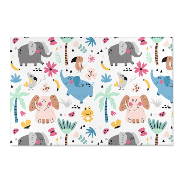 Elephant Area Rugs, Elephant Theme Nursery, Nursery Rug, Baby Decor, Kids' Decor, Kids' Rug, Nursery Decor, Scandinavian Rug, Modern Rug