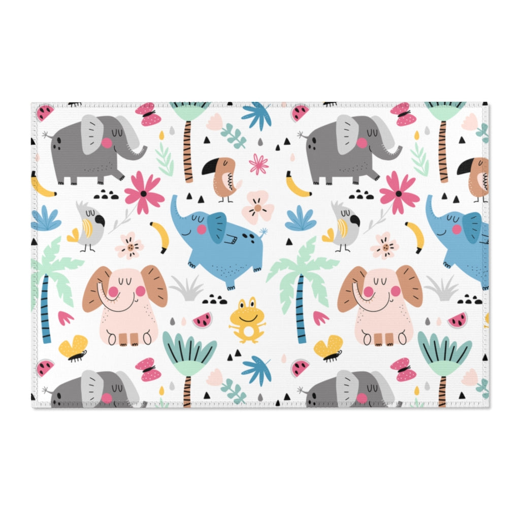 Elephant Area Rugs, Elephant Theme Nursery, Nursery Rug, Baby Decor, Kids' Decor, Kids' Rug, Nursery Decor, Scandinavian Rug, Modern Rug