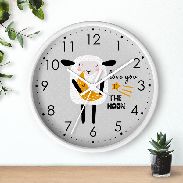 Love You to The Moon Clock, Wall Clock, Kid's Clock, Nursery Wall Clock