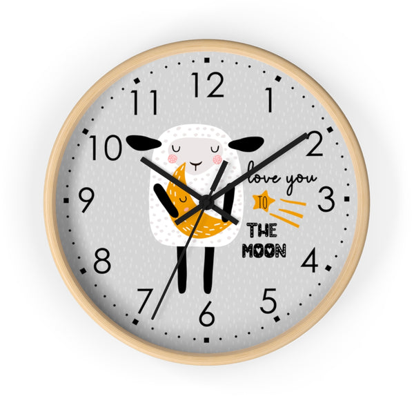 Love You to The Moon Clock, Wall Clock, Kid's Clock, Nursery Wall Clock