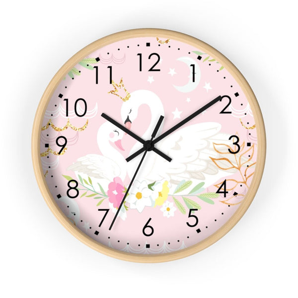 Swan Pink Wall Clock, Clock Wall, Nursery wall Decor, Wall Clock, Decorative clock, Nursery Clock, Nursery Decor, Kid's Clock