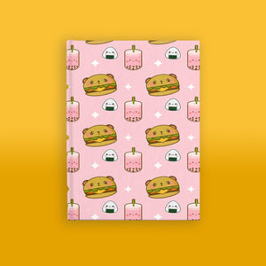 Burger Journal, Blank Journal, Sketch Journal, Blank Notebook, Blank Pages, Kawaii Stationery, Kawaii Gift, Work from Home, Remote Learning