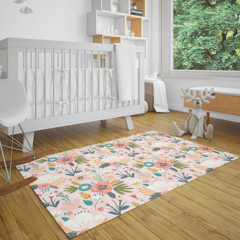 Floral Area Rugs, Area Rugs, Nursery Rugs, Kids' Area Rugs, Play Room Rug, Office Rug