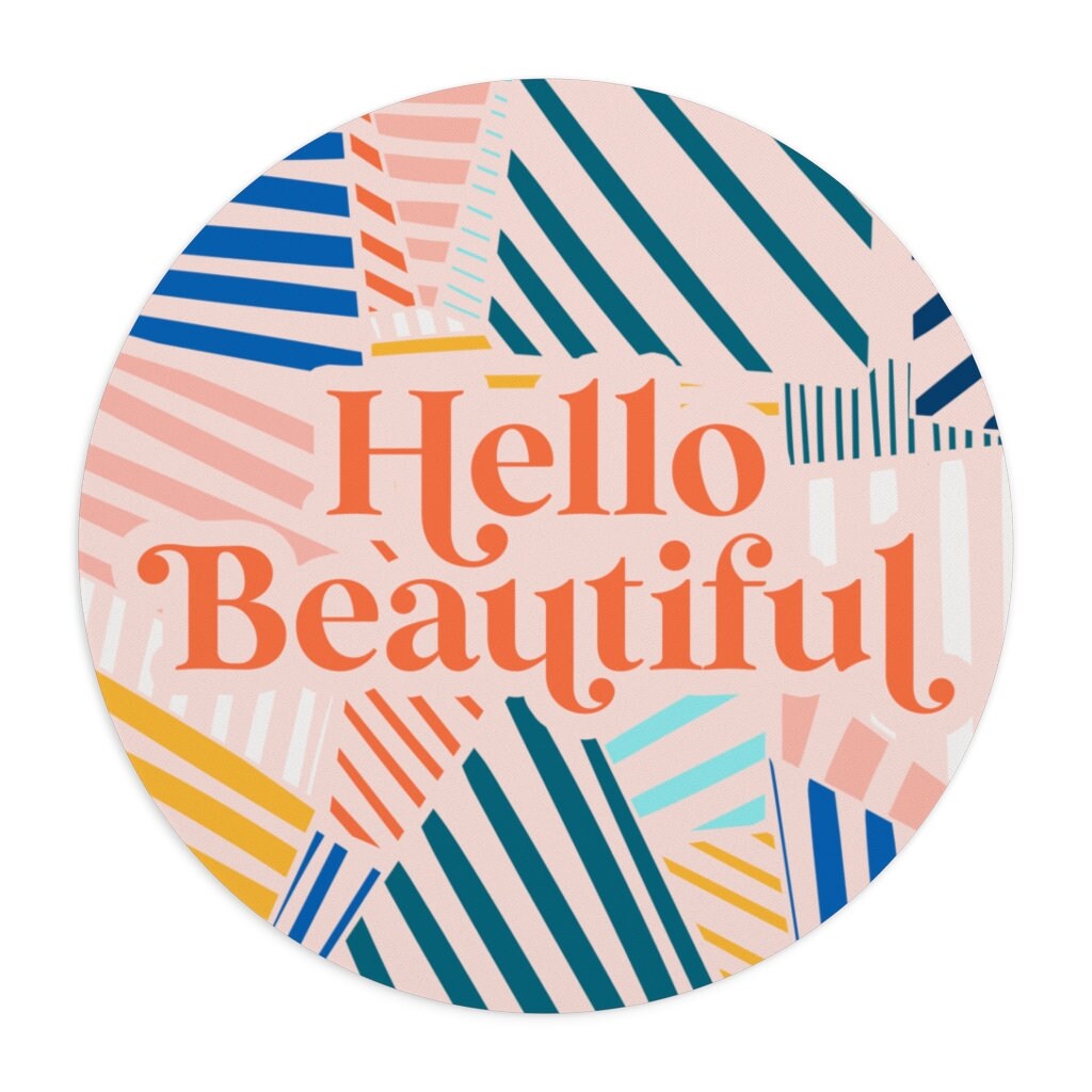 Hello Beautiful Mousepad, Desk Accessory, Office Decor, Office Gifts, Print Mouse Pad, Co-worker Gift, Corporate Gift, Work From Home Gift